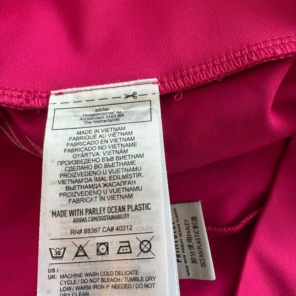 Adidas Primeblue Pink Biker Shorts Women’s L Trefoil Stripe RN88387 H54155 - Picture 6 of 8